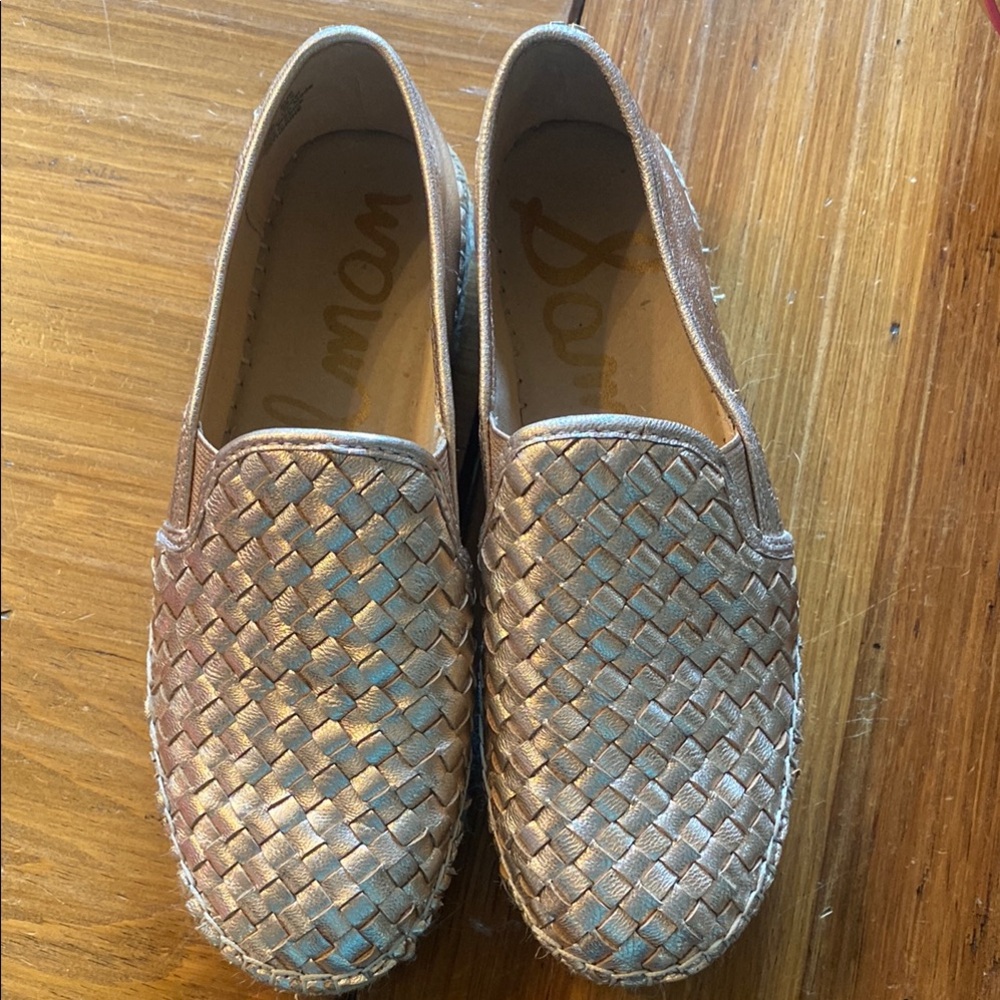 Sam Edelman Metallic Woven Slip-On Shoes